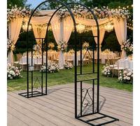 Enrejado de arco de jardín de metal resistente para plantas trepadoras, cenador de boda, decoración de ceremonias al aire libre, patio trasero y entrada de patio, 140 x 40 x 235 cm, diseño duradero y
