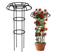 Enrejado vertical de jardín con poste vertical artístico | Torre de enrejado de paraguas para exteriores para frijoles, tomates, vides, flores, clemátides, alféizar de ventana, patio