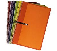 Enri 100430106 - Pack de 10 cuadernos con espiral simple, tapas blandas, colores surtidos