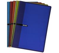 Enri 101085304 - Pack de 5 cuadernos con espiral simple, Pauta 3, tapas duras, colores surtidos