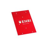 Enri, Bloc de Notas Grapado, Tapa Blanda, Cuadrícula 4x4, Formato A5 (29,8 x 24 cm), 80 Hojas Microperforadas, Pack 5 Libretas, Color Rojo