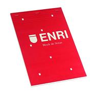 Enri, Bloc de Notas Grapado, Tapa Blanda, Formato A4, 80 Hojas Blancas Microperforadas, Pack 5 Libretas, Color Rojo
