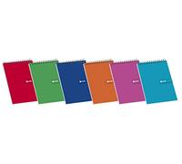 Enri, Bloc de Notas Pequeño con Espiral, Tapa Blanda, Cuadrícula 4x4, Formato 16º (10,3 x 7,8 cm), 80 Hojas, Pack 10 Libretas, Colores Surtidos