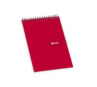 Enri, Bloc de Notas Pequeño con Espiral, Tapa Dura, Cuadrícula 4x4, Formato 16º (10,3 x 7,8 cm), 80 Hojas, Pack 10 Libretas, Color Rojo