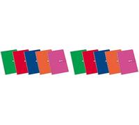 Enri Cuaderno (A4), tapa dura, 80 hojas de cuadrícula de 4 x 4, surtido aleatorio, 1 unidad (Paquete de 2)