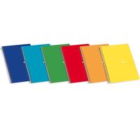 Enri Cuaderno Espiral Tapa Dura, Folio 80 Hojas 60 g Liso, Surtido de Colores