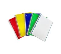 Enri，cuaderno notebook, libreta escolar A4 ，5 Franjas de Colores, A4 210 x 297 mm, 160 Hojas Cuadriculadas 5 mm, Papel 70 g/m², 4 Taladros, Cubierta de Cartón Compacto, disponible 4 colores