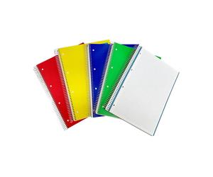 Enri，cuaderno notebook, libreta escolar A4 ，5 Franjas de Colores, A4 210 x 297 mm, 160 Hojas Cuadriculadas 5 mm, Papel 70 g/m², 4 Taladros, Cubierta de Cartón Compacto, disponible 4 colores