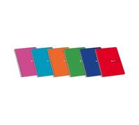 Enri Cuaderno Tapa Blanda Espiral DIN A5 Cuadriculado 4x4mm Colores Surtidos 15,5x21,5cm