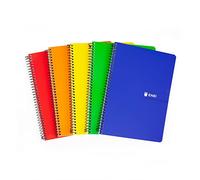 Enri, Cuadernos A5+, 1 Raya, Tapa Blanda, 80 Hojas, Pack 5 Libretas, Colores Surtidos
