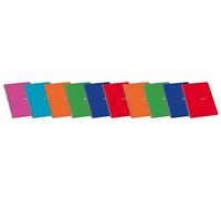 Enri, Cuadernos A5 (Folio 4º), Tapa Blanda, 80 Hojas Rayadas. Pack 10 Libretas, Colores Aleatorios