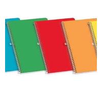 Enri plus cuaderno espiral formato cuarto 1 linea - 80 hojas 60gr con margen - cubierta blanda - colores surtidos (10 uds)