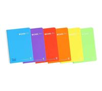 Enri plus cuaderno espiral formato folio 1 linea - 80 hojas 90gr con margen - cubierta de plastico - colores surtidos (5 uds)