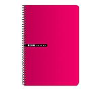 Enri Status - Cuadernos espiral tapa dura, Pack de 5 unidades, Fº, 100 Hojas, color rojo