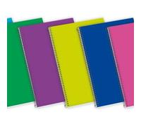 Enri status fº tapa extradura cuaderno espiral 4x4 - tapa dura resistente - cuaderno con margen - 100 hojas de alta calidad - colores surtidos (5 uds)