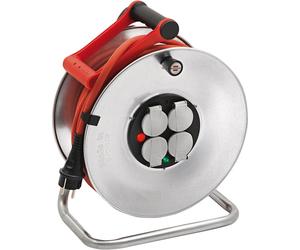 Enrollador de cable profesional Brennenstuhl SILVER-25 25 m H07RN-F 3G2,5 4x16A IP44 Plata - Nuevo