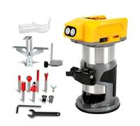 Enrutador de madera inalámbrico de 800 W para batería Dewalt de 18 V y 20 V, base de aluminio, herramienta de enrutador sin escobillas de 30000 RPM con 5 velocidades variables, enrutador de palma para