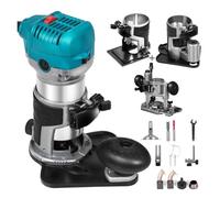 Enrutador De Madera, Máquina Cortadora, Recortadora Manual Eléctrica, Herramienta Carpintería 30000RPM, Recorte, Ranurado Y Tallado Potente Potencia(710W Set 5)