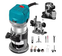 Enrutador De Madera, Máquina Cortadora, Recortadora Manual Eléctrica, Herramienta Carpintería 30000RPM, Recorte, Ranurado Y Tallado Potente Potencia(710W Set 3)
