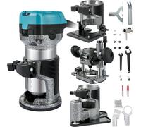 Enrutadora, enrutadora de madera de 710W, enrutadora para carpintería con 3 mandriles, herramienta de enrutadora para madera con base fija, de inmersión, inclinable y desplazable, enrutadora para carp