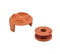 Ensamblaje de carrete y línea de cabezal de recortadora de césped compatible para McGregor 18V MCT2X1825, cambio de bobina sin herramientas con línea de 0.5 mm