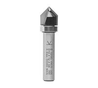 ENT 12180 Fresa de ranura en V y fresa de rotulación, en carburo, Vástago (S) 8 mm, Diámetro (D) 12 mm, NL 12 mm, E 90°, SL 32 mm, con rodamiento de bolas