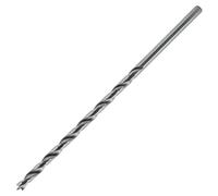 ENT 50405 Broca de madera de espiral Ø 5 mm, extra larga de 150 mm, HSS-G, con punta de centrado y cortador preliminar, D 5 x NL 100 x GL 150 mm, vástago cilíndrico