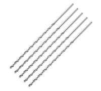 ENT 50445 Broca de madera de espiral Ø 5 mm en paquete de 5 unidades, extra larga de 200 mm, HSS-G, con punta de centrado y cortador preliminar, D 5 x NL 135 x GL 200 mm, vástago cilíndrico