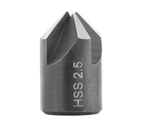 ENT 50525 Avellanador de inserción HSS, diámetro (d) 2,5 mm, D 12 mm, E 90°, GL 25 mm, derecho