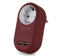 Entac epag-1ee-2usb-br adaptador de enchufe eléctrico tipo f borgoña
