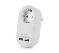 Entac epag-1ee-2usb-w adaptador de enchufe eléctrico tipo f blanco