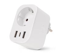 Entac es-ssausb-wible adaptador de enchufe eléctrico blanco