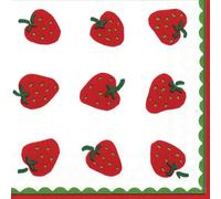 Entertaining with Caspari - Juego de 2 servilletas de almuerzo con diseño de Starwberries