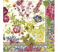 Entertaining with Caspari - Servilletas de cóctel (40 unidades), diseño de flores, color verde