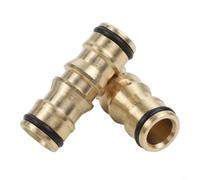 Entgoinggo Conector de manguera macho doble de latón, paquete de 2 adaptadores de grifo de manguera de jardín, para dispositivo de riego, lavadora a presión, sistema de riego de césped, sin óxido