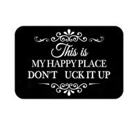 Entgoinggo Sarcastic This Is My Happy Place - Felpudo antideslizante de tierra de diatomeas para puerta delantera, porche, entrada, 40 x 60 cm, tapete humorístico negro para interiores y (negro)
