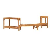 vidaXL Entorno de Tina de Hidromasaje Semicircular 272 x 120 x 55,5 cm, Bañera de Acacia, diseño Minimalista, Entorno cálido afuera, Resistente al Agua, Relax en Verano, instalación de SPA en terraza