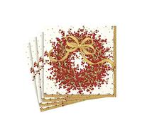Entretenimiento con servilletas Caspari Pepper Berry, color rojo, papel, multicolor, Pack de 20