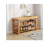 Entryway Shoe Cabinet 2/3 Tier Shoe for Hallway Living Room Bedroom Nature Wood Storage Shelf Stylish & Simple Design (70x25x45CM)