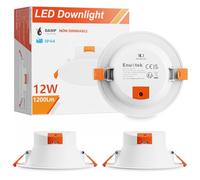 ENUOTEK Lamparas Focos de LED Empotrables Techos Downlight LED 12W IP44 para Cocina Baño Luz 3000K 4000K 6000K Ajustable Diámetro de Agujero 110-135MM No Regulable Lot de 3
