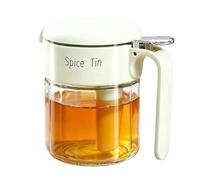 Envase para Condimentos | Almacenamiento Multifuncional 400 ml | Recipiente para Condimentos con Tapa de Vidrio,Para Azúcar Vinagre Pimienta Sal Preparación Comidas Food Truck Restaurante Camping Picn
