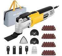Enventor 300W Multiherramienta Oscilante, 6 Velocidades, 28 Accesorios | Herramientas Oscilantes, 15000-22000RPM, Herramienta Multifunción para Cortar, Lijar, Raspar, Serrar y Tronzar