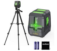 Enventor Nivel Láser Verde de 25M, Nivel Láser Autonivelante de Línea Cruzada, Modos Manual y Autonivelación, IP54, 360° Base Magnético, Bolsa, 2 x Batería, 1 x Trípode