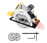 Enventor Sierra Circular 1200W con Guía Láser, 2 Hojas de Sierra 185mm