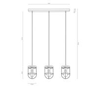 Envostar Lámpara colgante Neptuna, lineal de 3 luces
