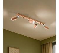 Envostar Peach Puff techo madera cilindro 4 luces