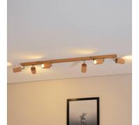 Envostar Peach Puff techo madera cilindro 6 luces