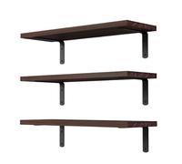 ENWWCH 3 unids/Set estantes flotantes de Madera decoración del hogar Almacenamiento montados en la Pared for baño Sala Estar Dormitorio para Dormitorio(Brown)