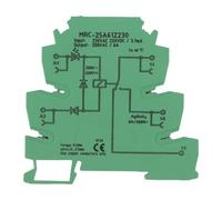 Enwye Relé intermedio electromagnético Miniatura Delgado MRC 25A61Z230, módulo de CC de 230 V CA, 6 A, unipolar, unidireccional, 81 x 6,2 x 78 mm, 50 g