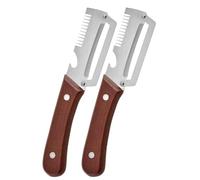 Eoixuqba Pelador Multifuncional, 2 Piezas 7.48 * 1.57 * 0.78 In Pelador Multifuncional Mango Madera Con Hoja Inoxidable, Cortada Y Abridor De Botellas, Para Patatas Y Hortalizas, Corte Juliana